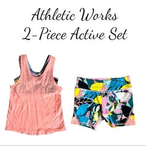 NWT Athletic Works Peach Smoothie Girls 2-Piece Active Set
